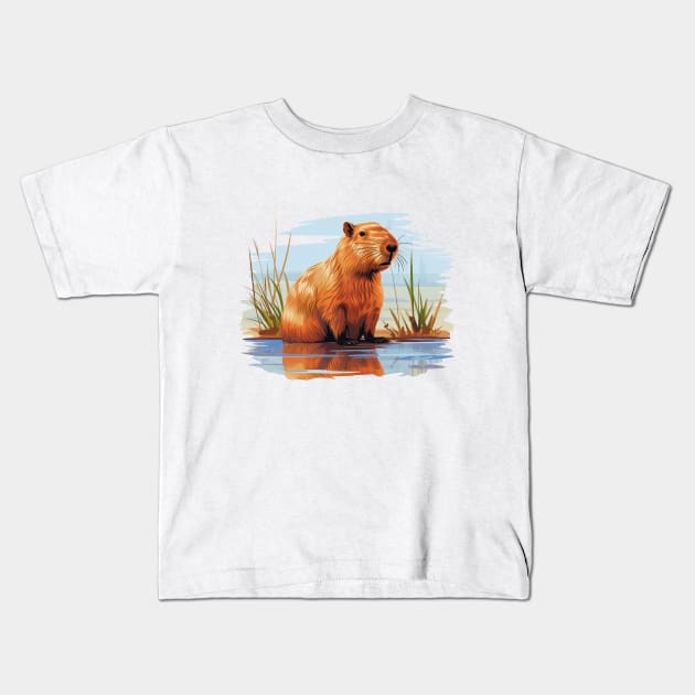 I Love Capybaras Kids T-Shirt by zooleisurelife